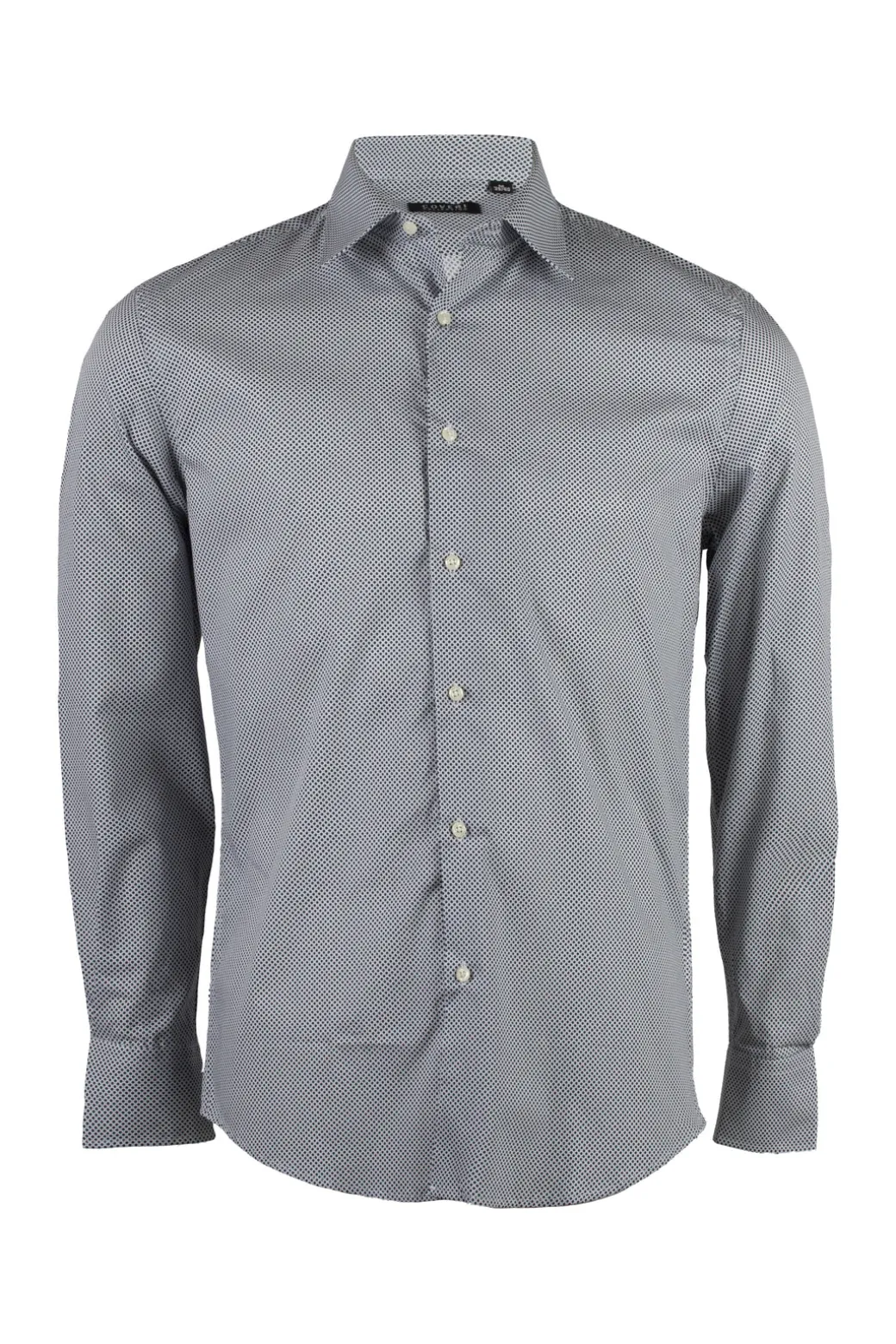 Camicia collo classico regular in cotone microfantasia