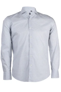 Camicia collo classico regular in cotone microfantasia