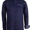 Camicia coreana uomo in puro lino