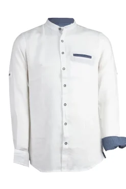 Camicia coreana uomo in puro lino