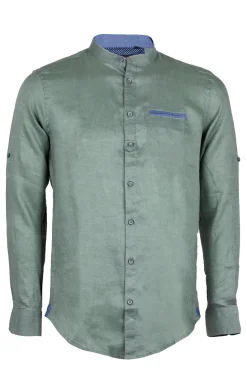 Camicia coreana uomo in puro lino