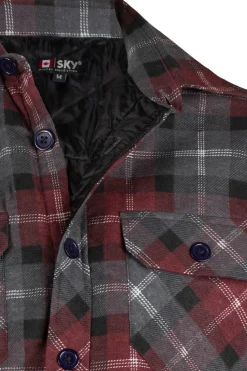 Camicia imbottita da uomo a quadri