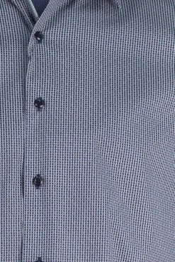 Camicia in cotone microfantasia con collo classico
