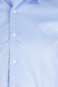 Camicia in cotone microfantasia con collo classico