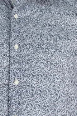 Camicia in cotone microfantasia con collo classico