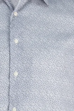 Camicia in cotone microfantasia con collo classico