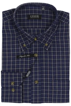Camicia in flanella rasata a quadretti uomo
