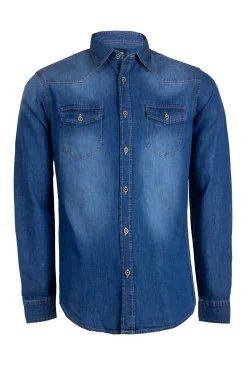 Camicia jeans in cotone da uomo