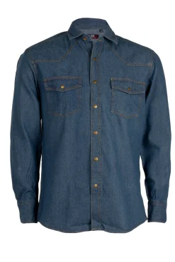 Camicia jeans uomo stone wash