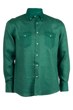 Camicia lino uomo taglia comoda button down