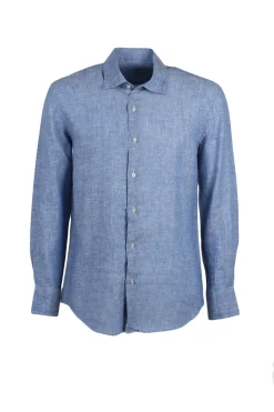 Camicia manica lunga 100% lino collo classico