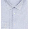 Camicia manica lunga in puro cotone microfantasia con vestibilità semi slim fit