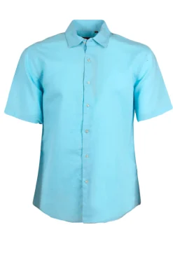 Camicia mezza manica misto lino