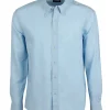 Camicia misto lino button down