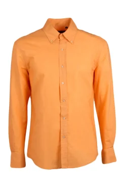Camicia misto lino button down