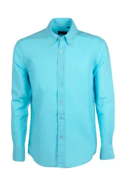 Camicia misto lino button down