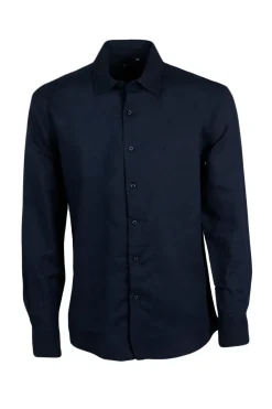 Camicia misto lino collo classico