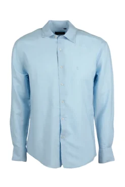 Camicia misto lino collo classico