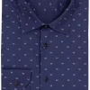 Camicia regular fit in puro cotone microfantasia