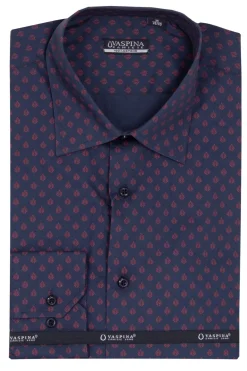 Camicia regular fit in puro cotone microfantasia