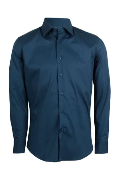 Camicia uomo elasticizzata tinta unita