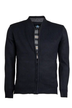 Cardigan in maglia con zip e interno in pile