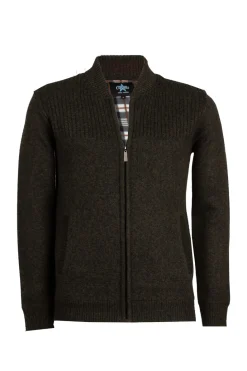 Cardigan in maglia con zip e interno in pile