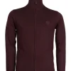 Cardigan in misto lana zip intera con logo ricamato sul petto