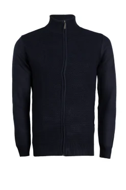 Cardigan uomo full zip con trama lavorata