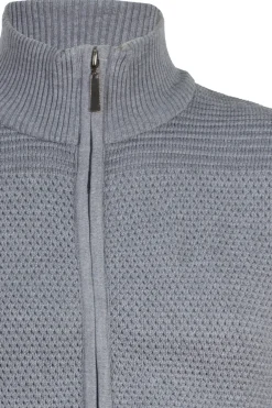 Cardigan uomo full zip con trama lavorata
