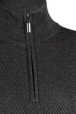 Cardigan uomo mezza zip in misto cotone