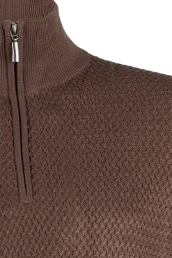 Cardigan uomo mezza zip in misto cotone