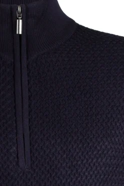 Cardigan uomo mezza zip in misto cotone