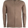 Cardigan zip intera con contrasti e logo sul cuore