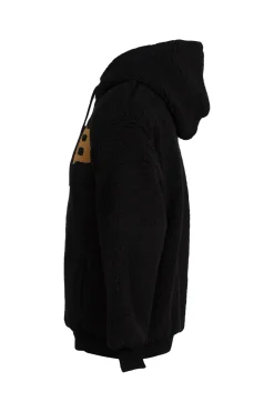 Felpa full zip con cappuccio e patch in rilievo sul cuore