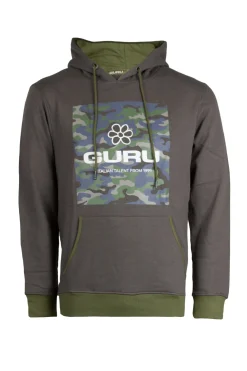 Felpa Guru girocollo con stampa grande e cappuccio
