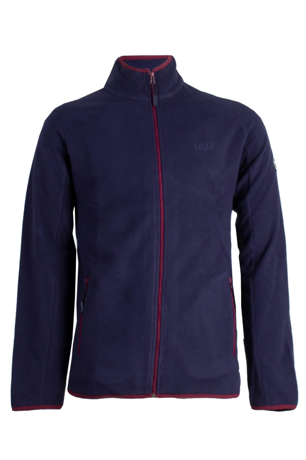 Felpa in pile con zip intera e tasche laterali e logo ricamato ton sur ton