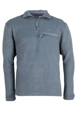 Felpa in pile mezza zip con taschino sul petto