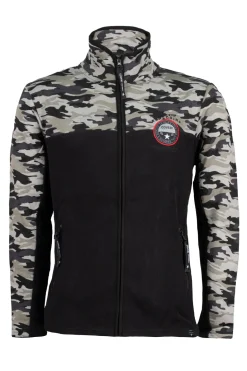 Felpa uomo in pile full zip camuflage