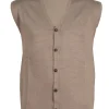 Gilet con bottoni ton sur ton e logo ricamato