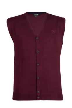 Gilet con bottoni ton sur ton e logo ricamato