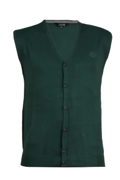 Gilet con bottoni ton sur ton e logo ricamato