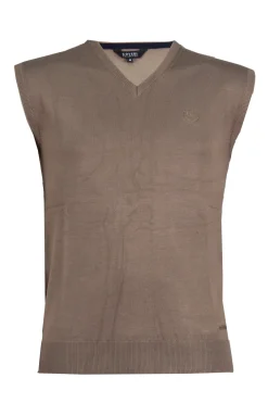 Gilet con scollo a V e logo ricamato