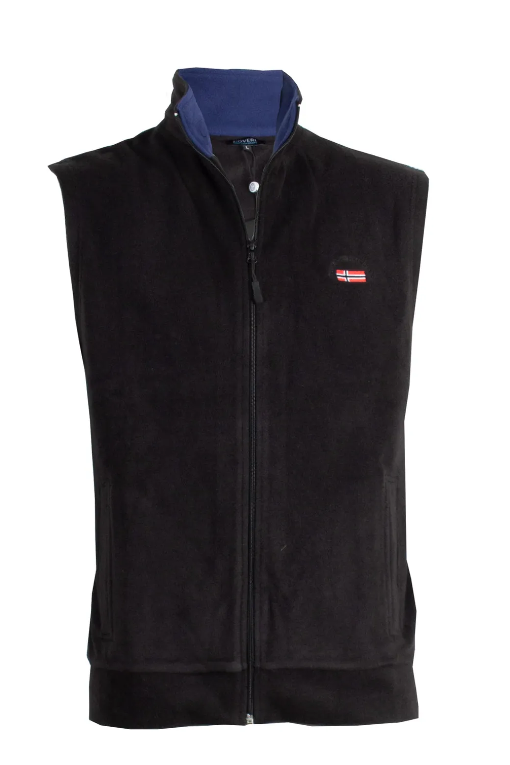 Gilet in pile con zip intera e tasche laterali