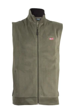 Gilet in pile con zip intera e tasche laterali