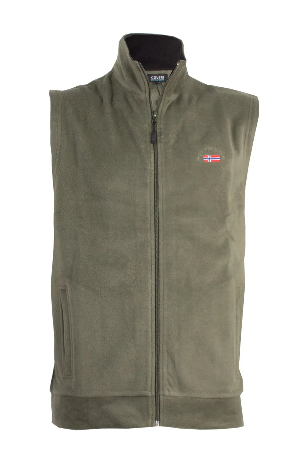 Gilet in pile con zip intera e tasche laterali