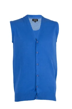 Gilet in puro cotone uomo con bottoni