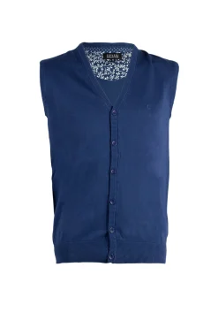 Gilet in puro cotone uomo con bottoni