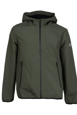 Giubbino softshell con cappuccio e doppia tasca