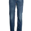 Jeans 5 tasche in denim blu stone wash